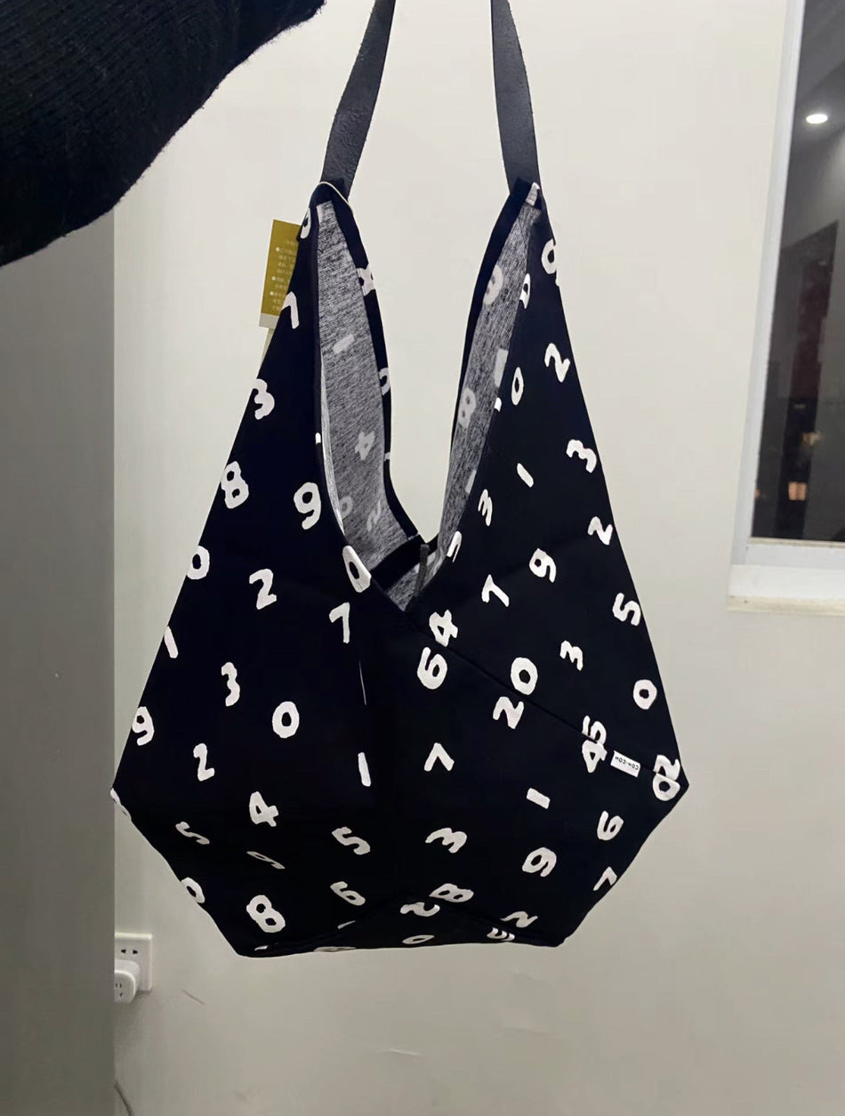 Korean Style Canvas Hexagon Tote Underarm Shoulder Bag