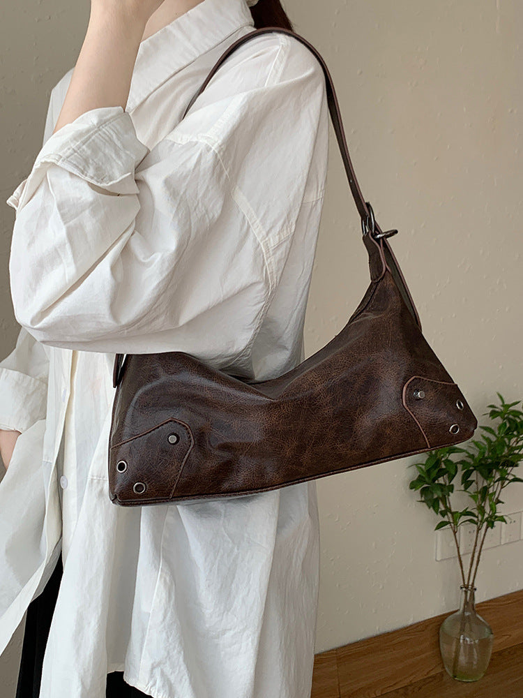 Women's Vintage Maillard Large Capacity Shoulder Crossbody Bag