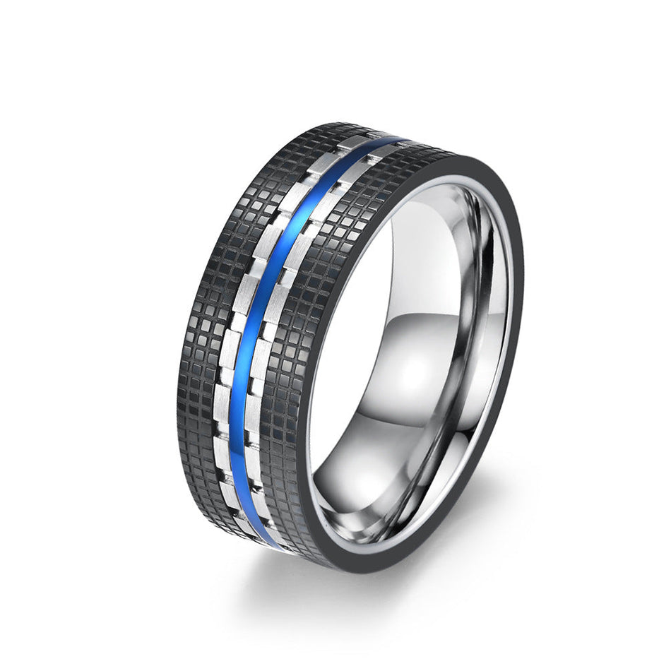 Men's Two Tone Titanium Steel Combination Ring Jewelry