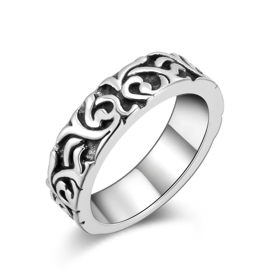 Men's Multi Layer Wide Retro Steel Ring Fashion Jewelry