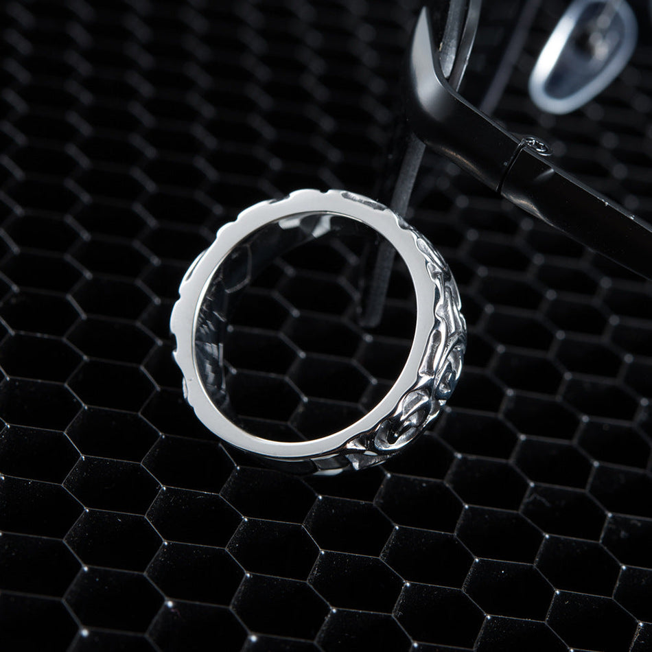 Men's Multi Layer Wide Retro Steel Ring Fashion Jewelry