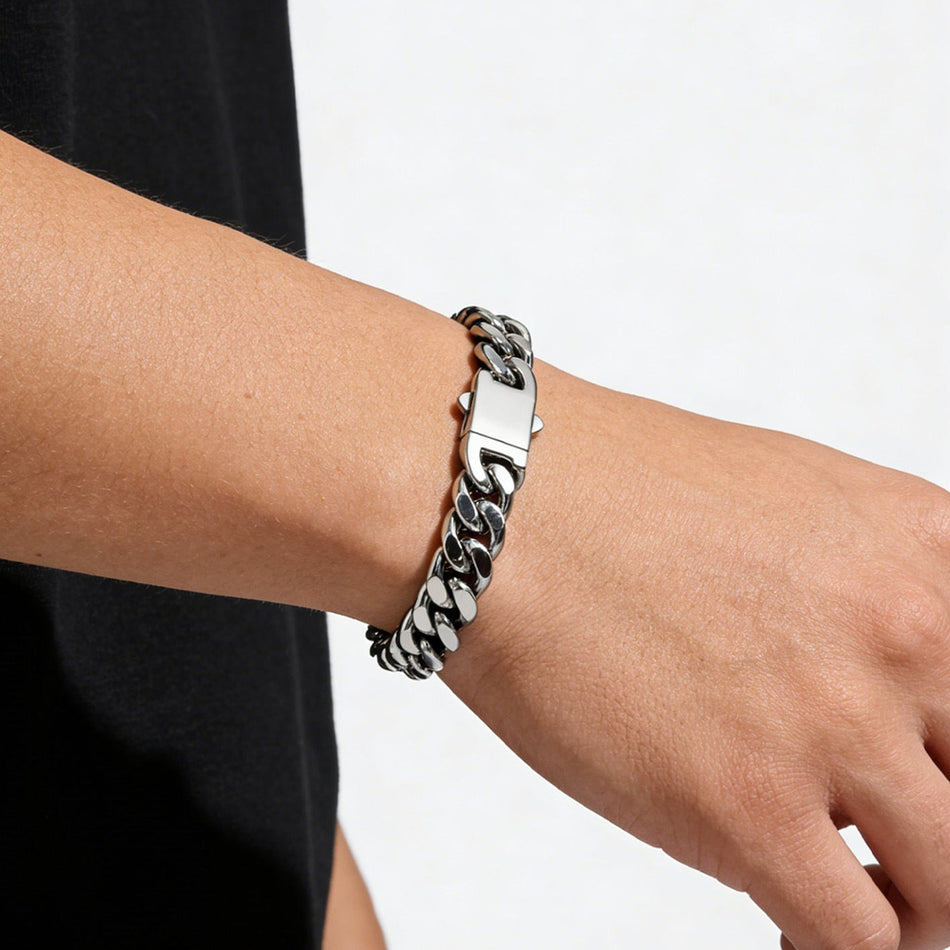 Men's 18K Gold Plated Titanium Steel Cuban Chain Bracelet