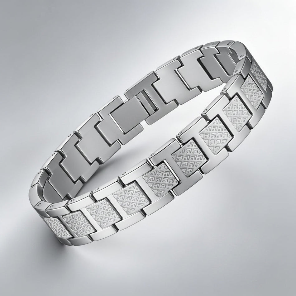 Men's Crocodile Pattern Titanium Steel Chain Bracelet