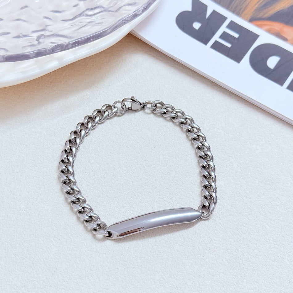 Personalized Laser Engraved Stainless Steel Couple Bracelet
