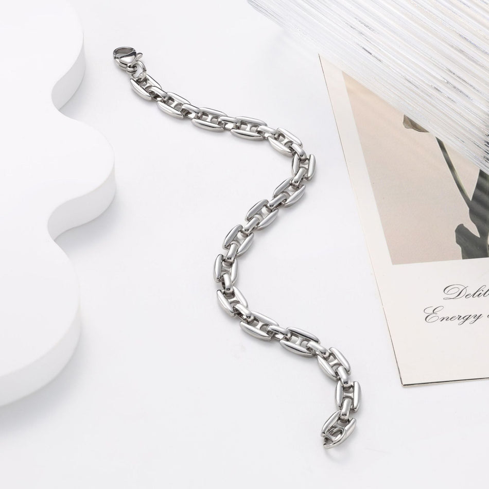 Men's Stainless Steel Punk Chain Bracelet Hip Hop Jewelry