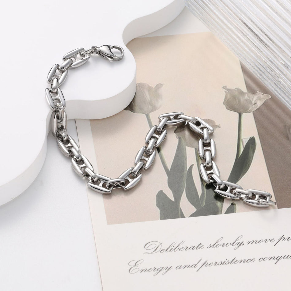 Men's Stainless Steel Punk Chain Bracelet Hip Hop Jewelry