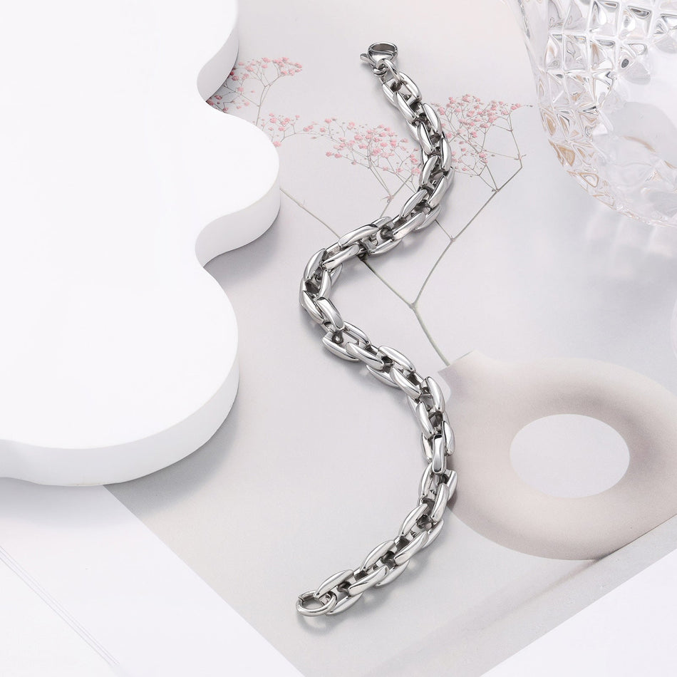 Men's Stainless Steel Hip Hop Thick Chain Bracelet Jewelry