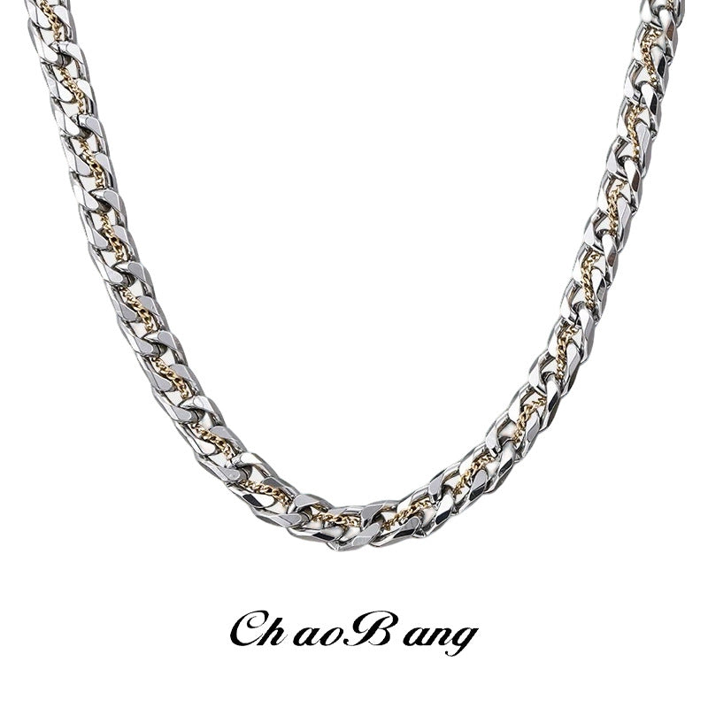 Trendy Cuban Titanium Steel Necklace for Men with Modern Style