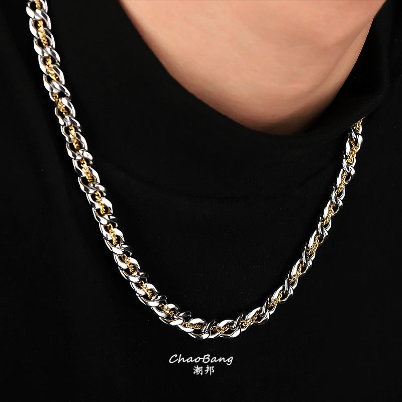 Trendy Cuban Titanium Steel Necklace for Men with Modern Style
