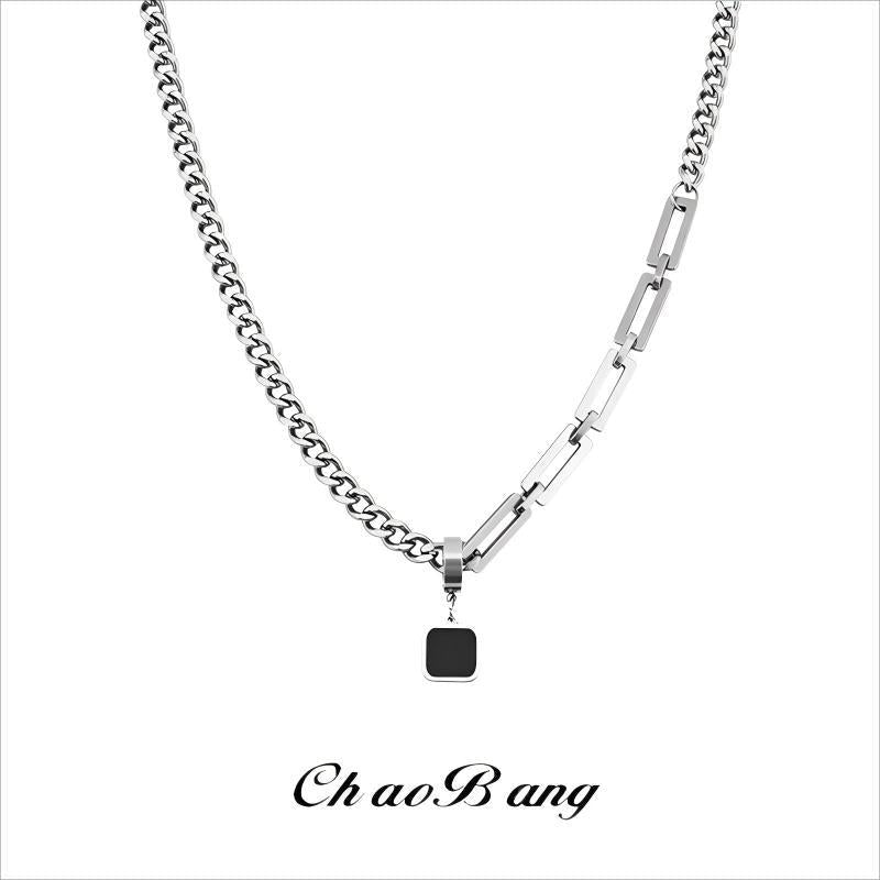 Titanium Steel Pendant Necklace for Men with Modern Niche Design