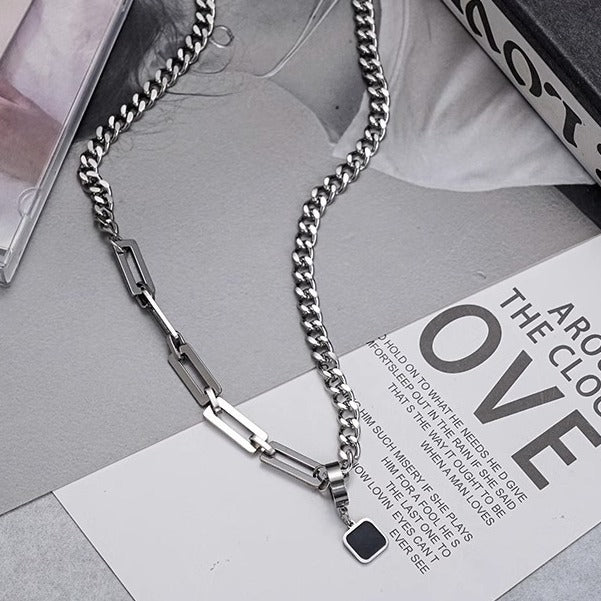 Titanium Steel Pendant Necklace for Men with Modern Niche Design