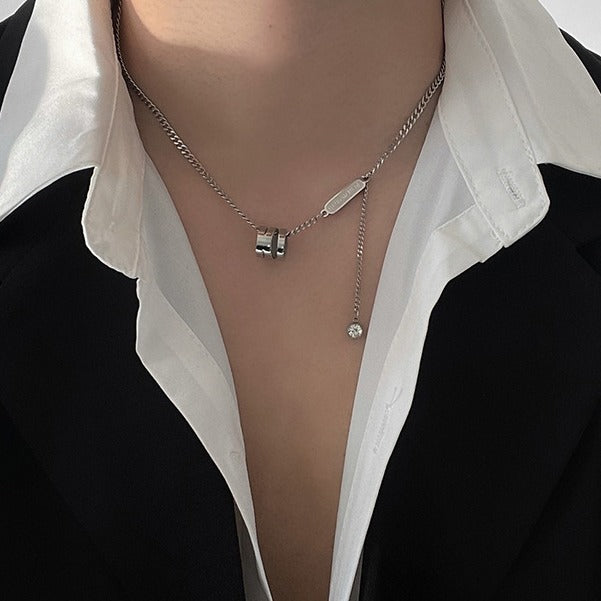 Titanium Steel Waist Pendant Necklace with Modern Unisex Style