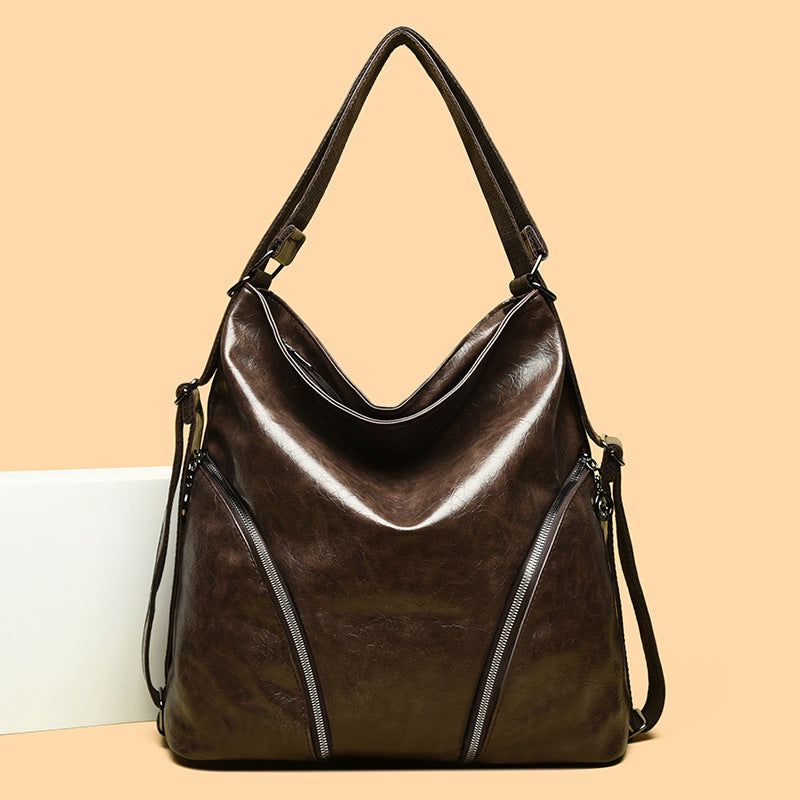 Large PU Leather Crossbody Tote Bag for Women