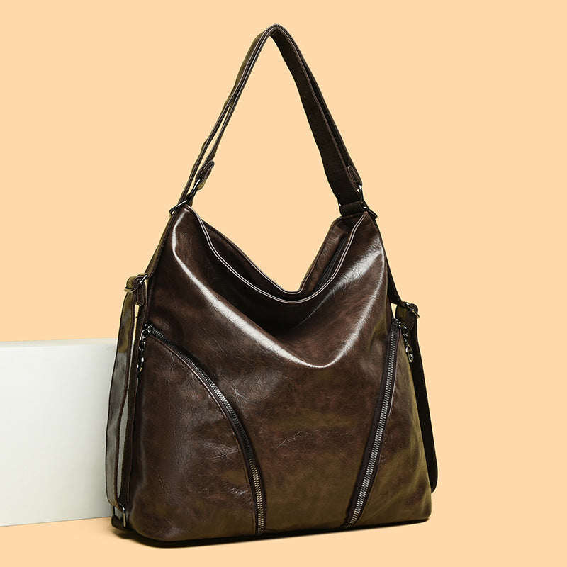 Large PU Leather Crossbody Tote Bag for Women