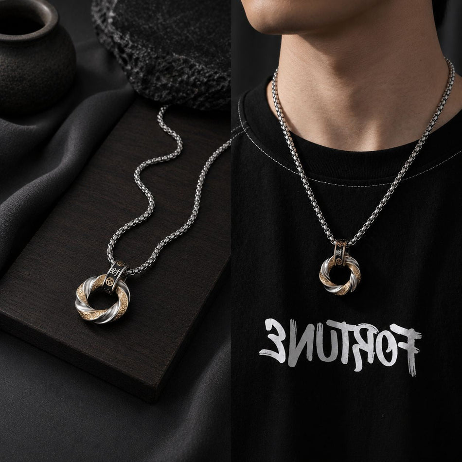 Lucky Coin Pendant Necklace with Modern Unisex Fashion Style