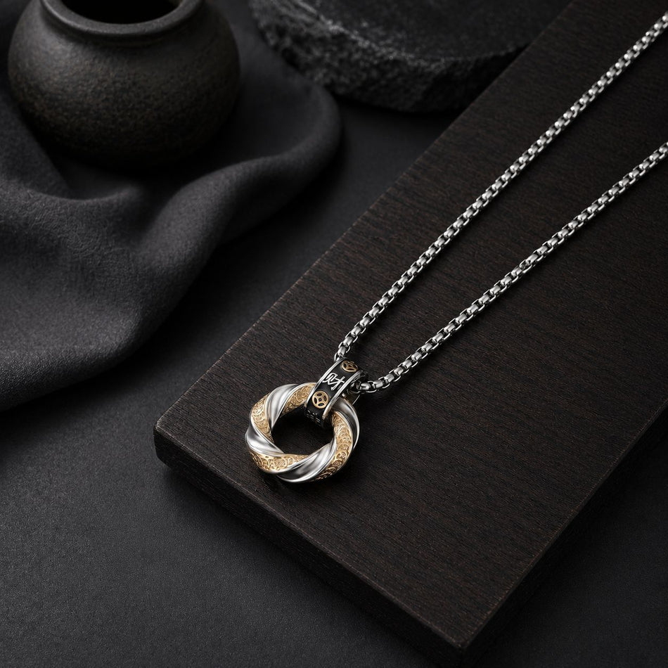 Lucky Coin Pendant Necklace with Modern Unisex Fashion Style