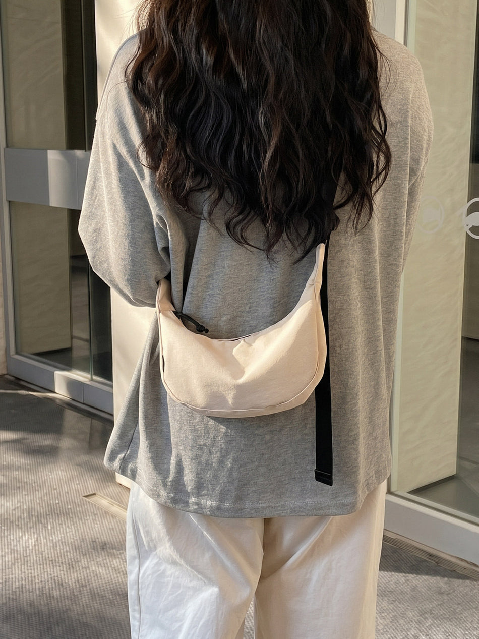 Korean Style Nylon Dumpling Crossbody Bag for Women
