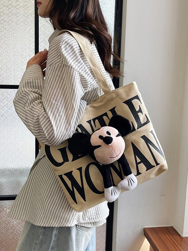 Canvas Tote Bag for Women with Zipper