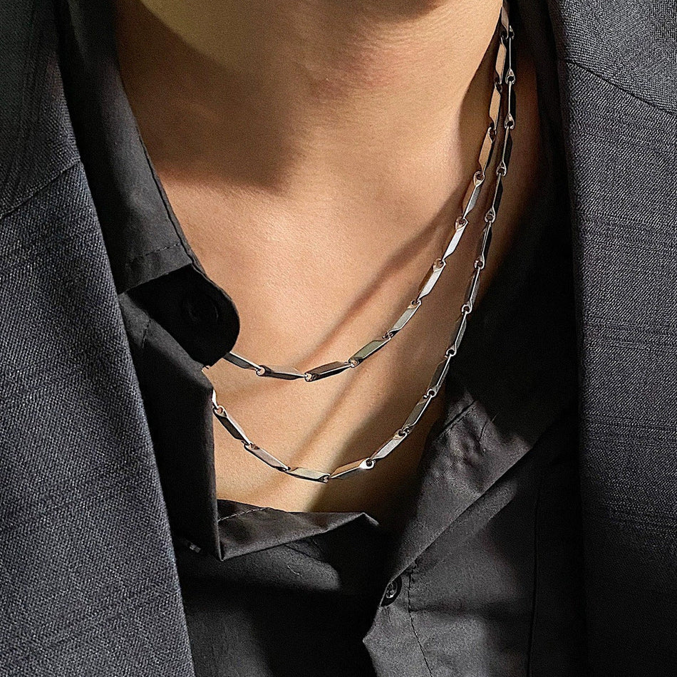 American Style Diamond Titanium Steel Necklace for Men