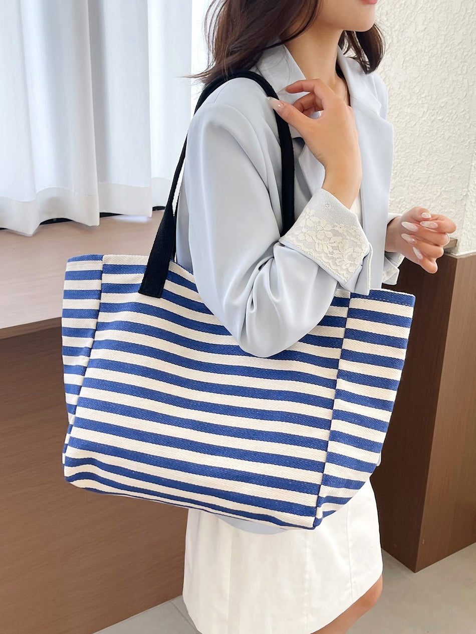 Large Capacity Canvas Tote Bag for Women with Magnetic Closure