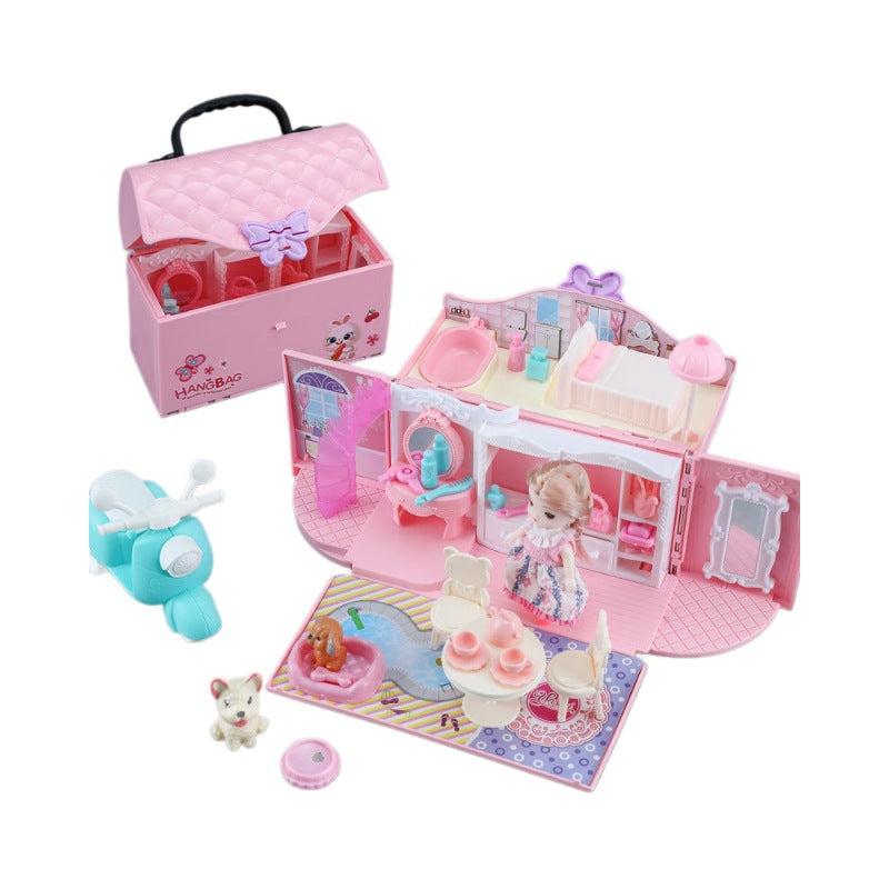 Princess Handbag Dollhouse Pretend Play Set for Children
