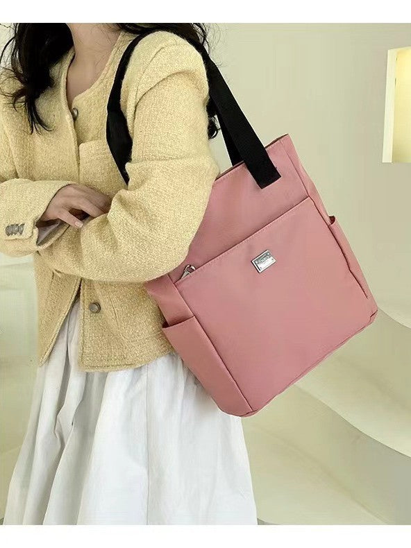Large Oxford Tote Bag for Women with Zipper Closure