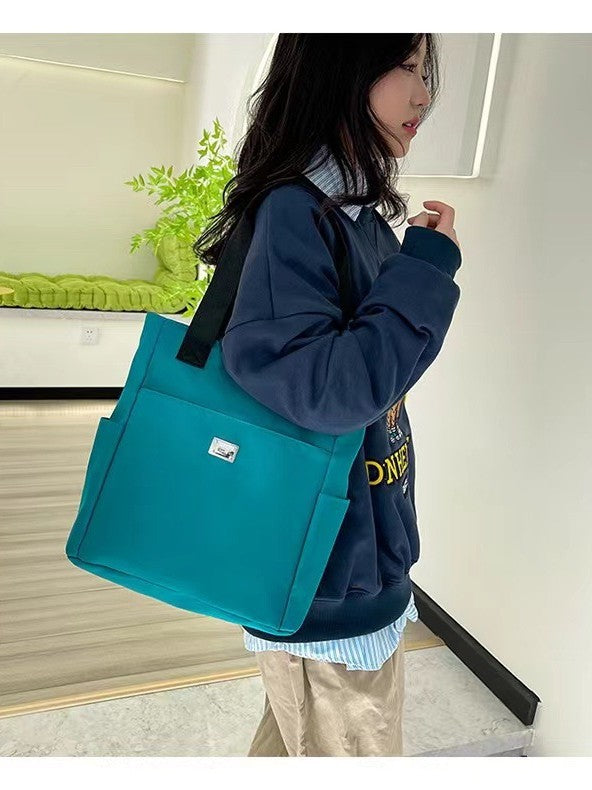 Large Oxford Tote Bag for Women with Zipper Closure