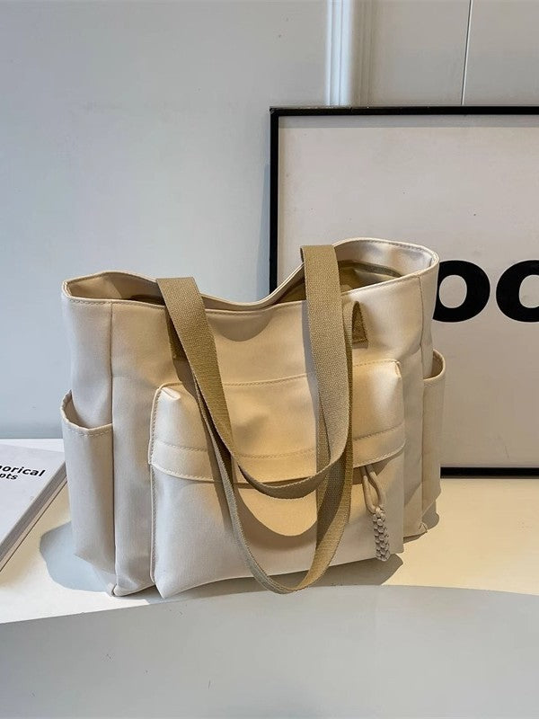 Large Lightweight Nylon Tote Bag for Work and Everyday Use