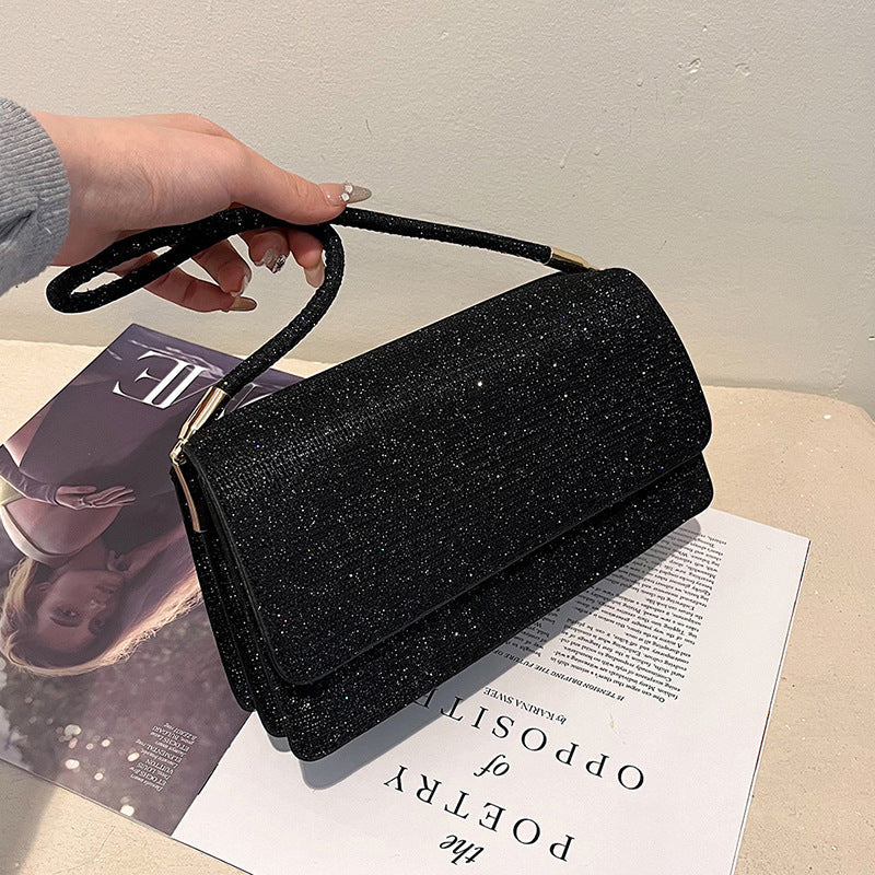 Minimalist PU Shoulder Bag for Women with Flap Closure