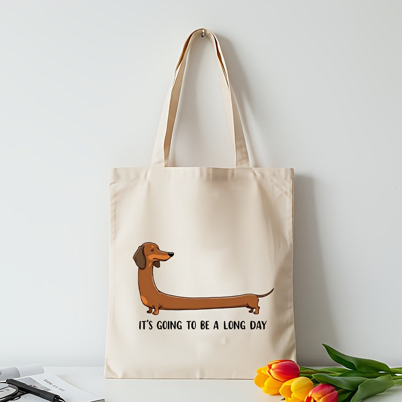 Avocado Print Canvas Tote Bag for Women with Double Handles
