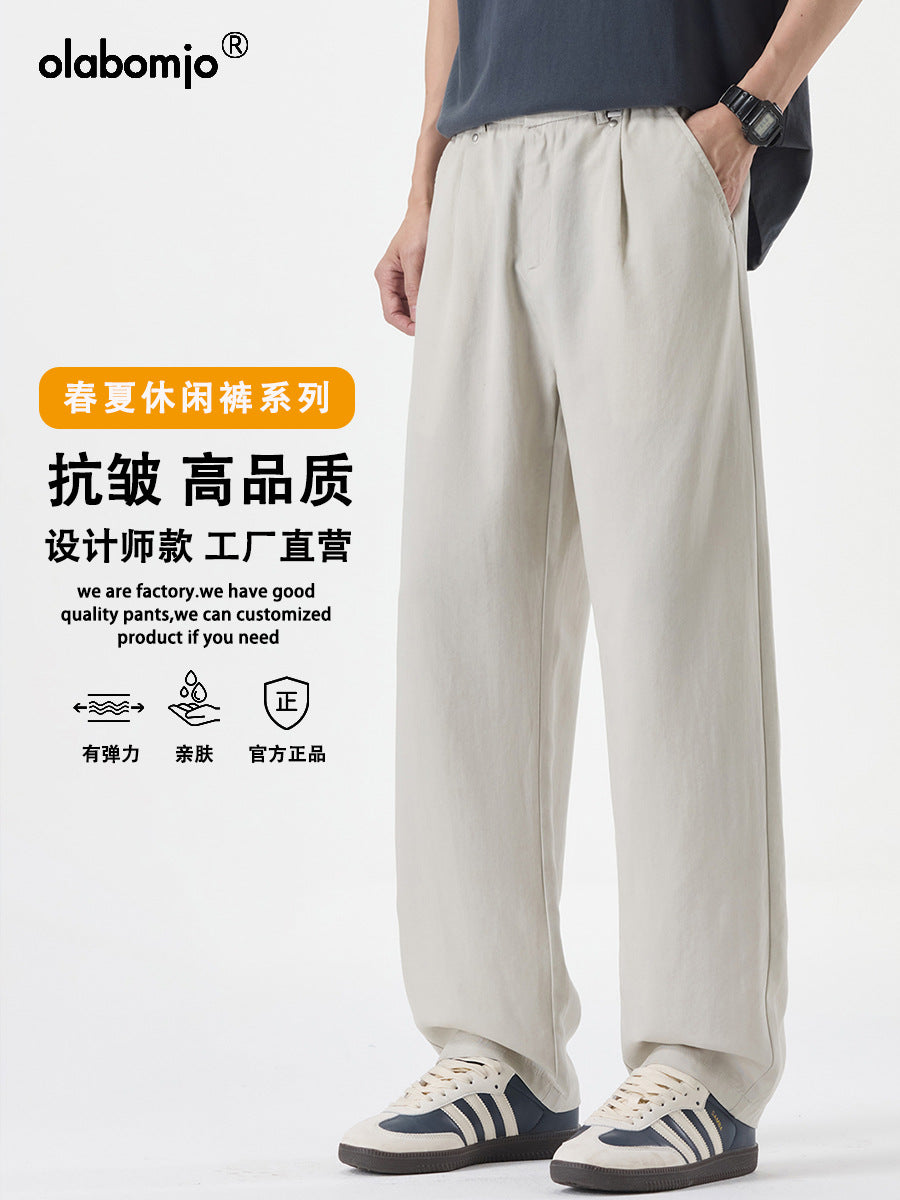Men's Lyocell Linen Straight Leg Pants with Relaxed Fit