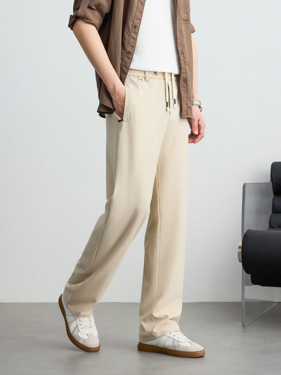 Men's Tencel Casual Pants with Loose Straight Summer Fit