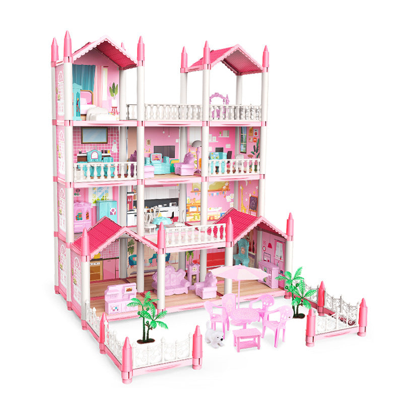 DIY Princess Castle Villa Dollhouse Assembly Play Set