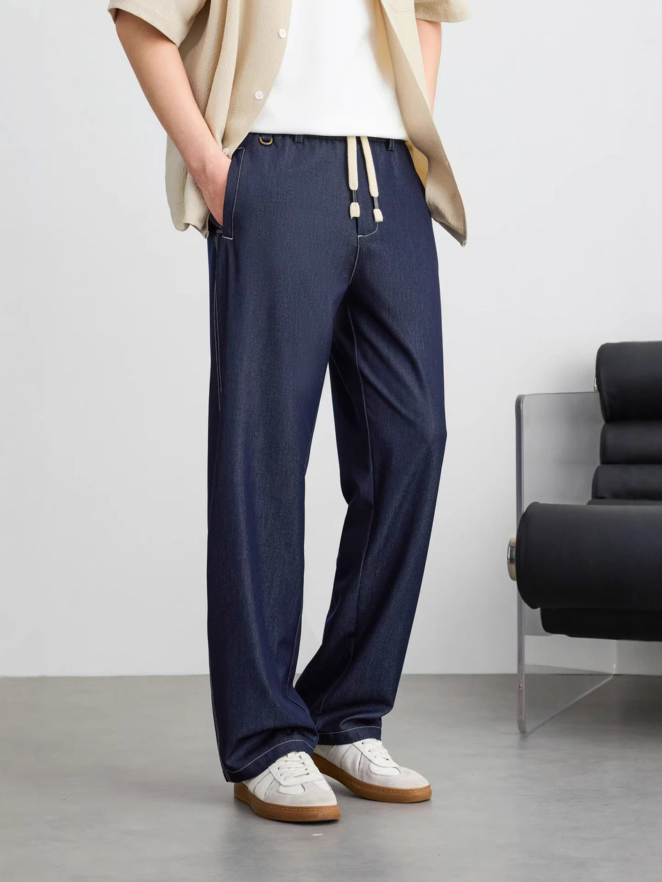 Men's Ice Silk Wide Leg Cooling Pants with Casual Style