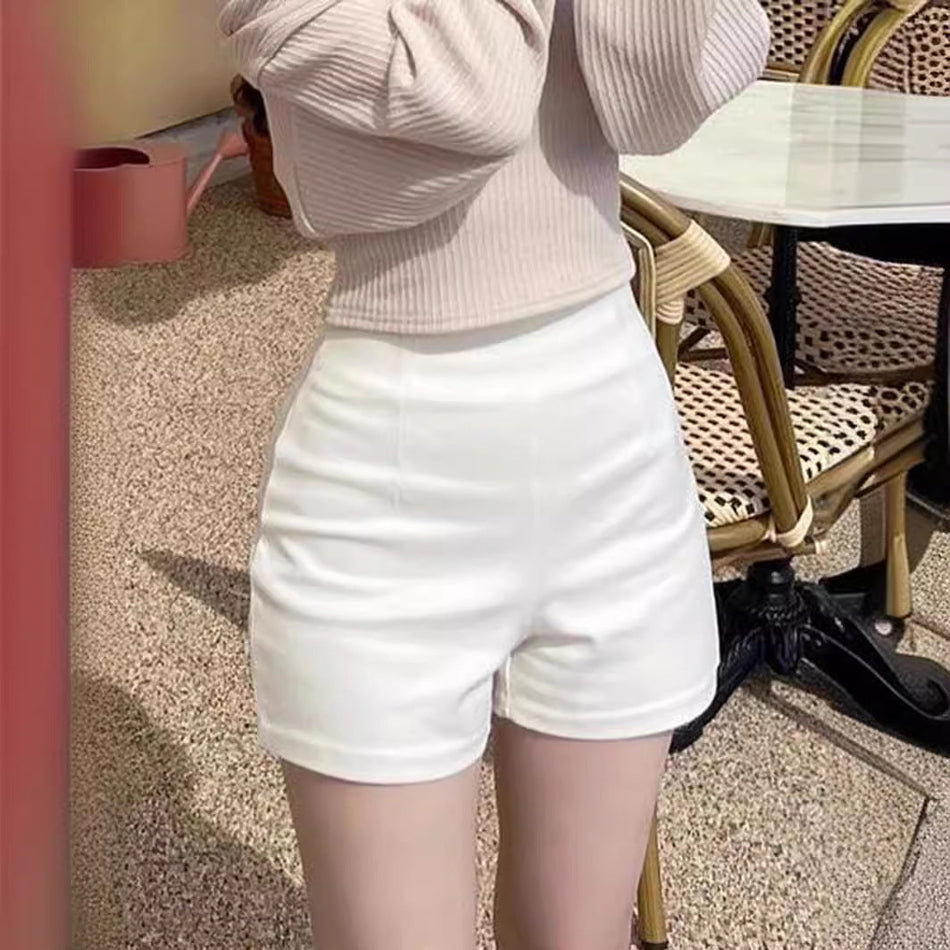 Women's High-Waist Slim Fit Casual Shorts