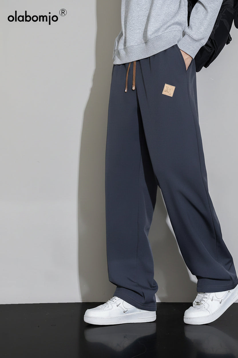Men's Fleece Lined Windproof Sweatpants with Loose Fit Style