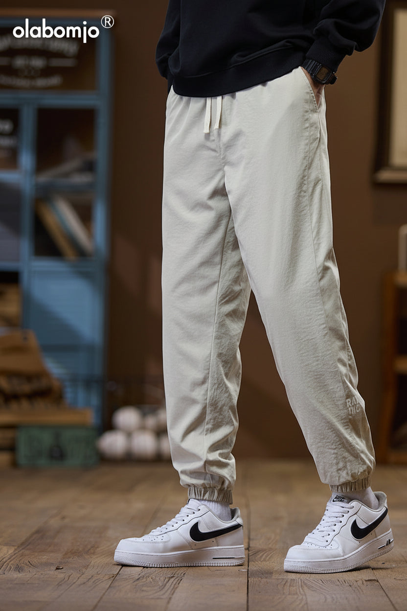 Men's Velvet Thickened Sweatpants with Warm Retro Design