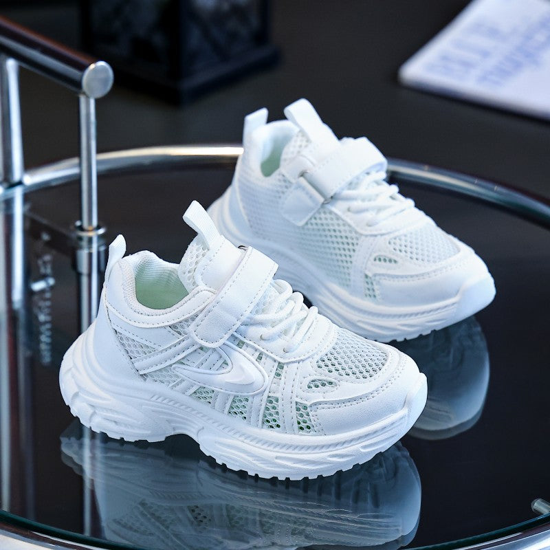 Kids Breathable White Mesh Sneakers for Everyday Wear