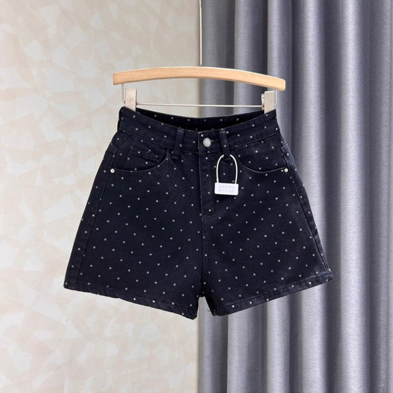 Women's High-Waist Wide-Leg Denim Bermuda Shorts
