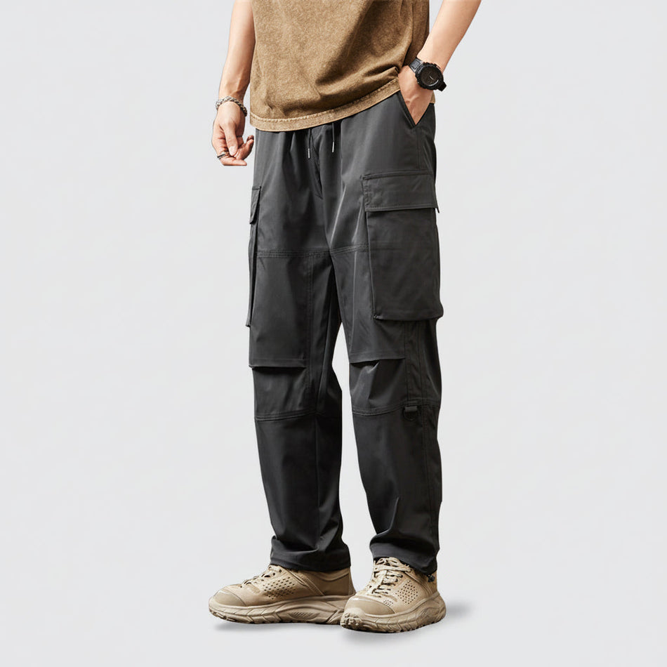 Men's American Style Cargo Pants with Loose Straight Fit