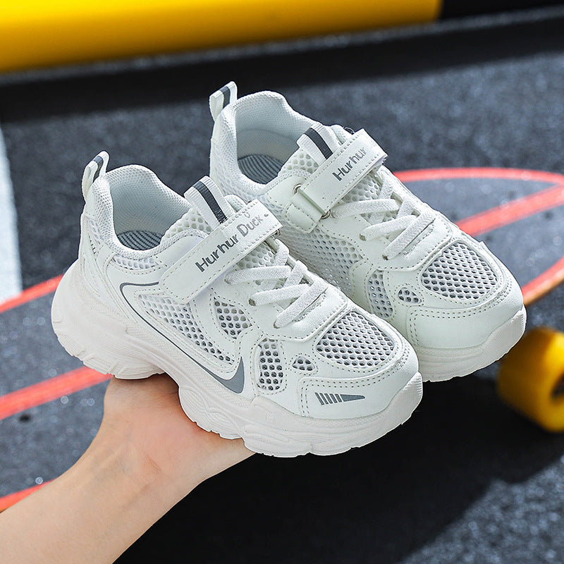 Kids Breathable Mesh Running Sneakers with Non-Slip Sole