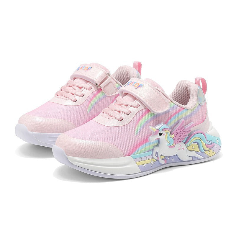 Kids LED Mesh Sports Shoes with Easy Strap Closure