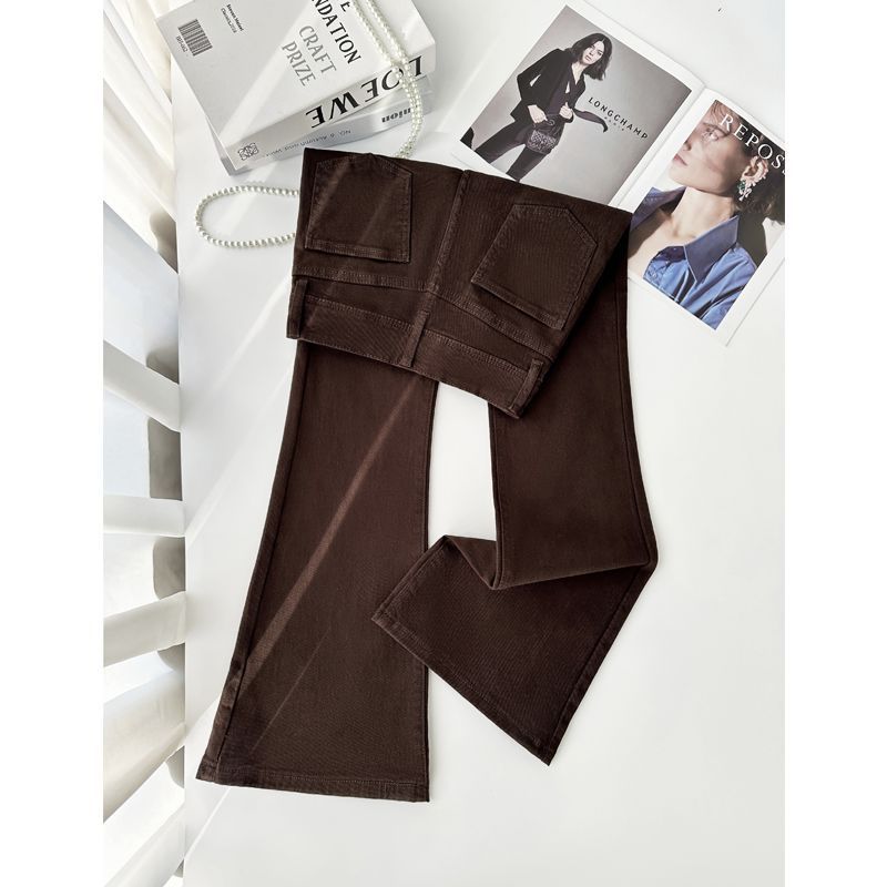 Women's High-Waist Brown Bootcut Denim Jeans