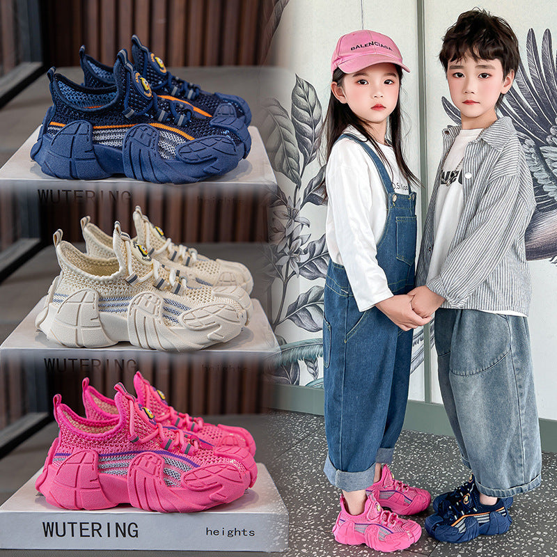 Kids Breathable Mesh Sports Shoes with Soft Sole