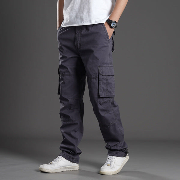 STOCK-Men's Camouflage Cargo Pants with Loose Straight Multi