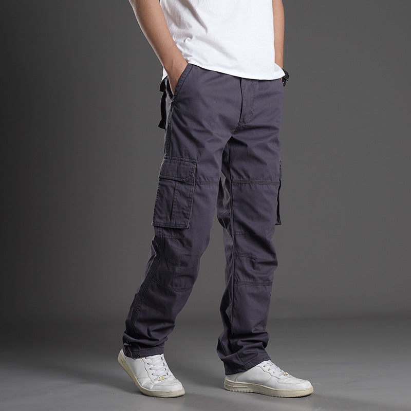 STOCK-Men's Camouflage Cargo Pants with Loose Straight Multi