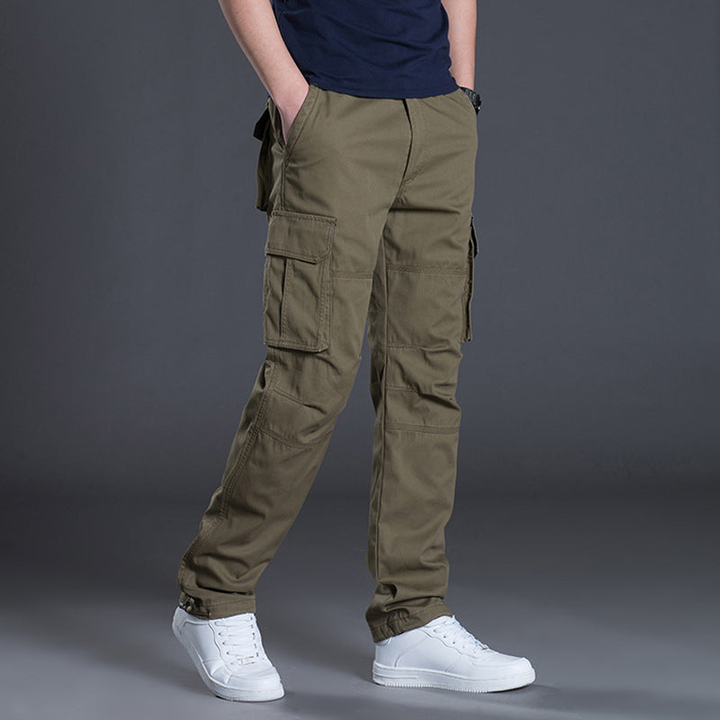 Men's Multi Pocket Cargo Pants with Straight Casual Fit Style