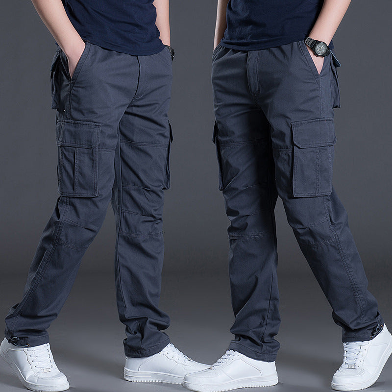 Men's Multi Pocket Cargo Pants with Straight Casual Fit Style