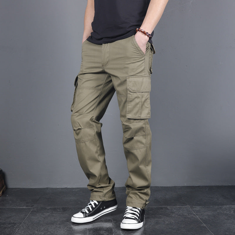Men's Multi Pocket Overalls with Loose Straight Outdoor Style