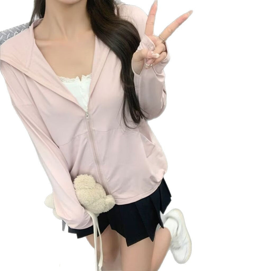 Women’s Ice Silk UV Protection Jacket with Stand Collar